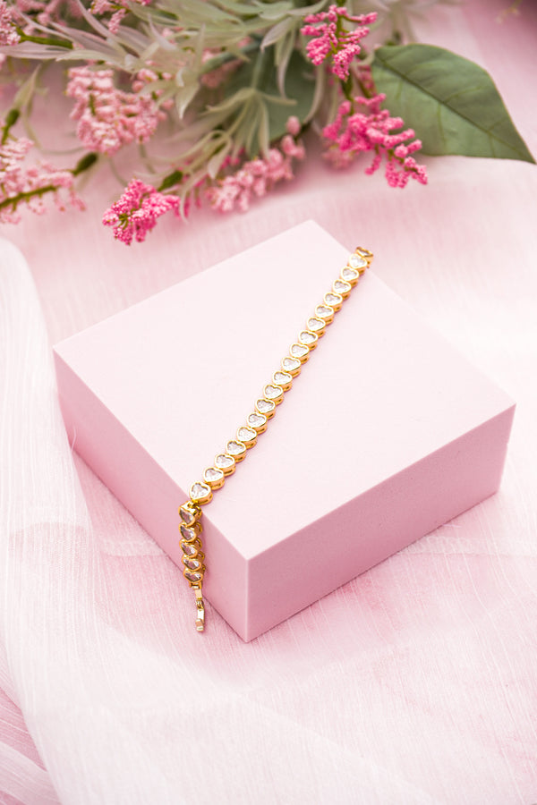 Bezel Heart Tennis Bracelet