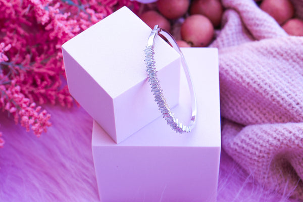Cuff Bracelet with CZ Stones