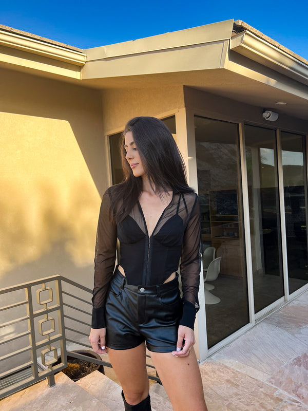 Mid-Rise Faux Leather Short