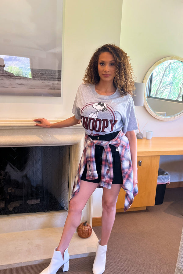 Cap Sleeve Snoopy Graphic Tee