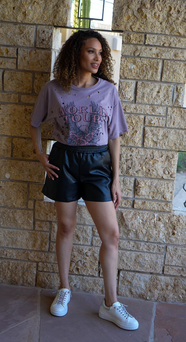 Cap Sleeve World Tour Graphic Tee