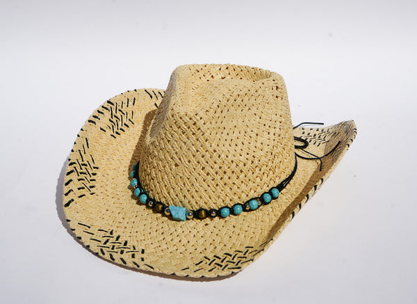 Cowboy Hat With Marble Beads