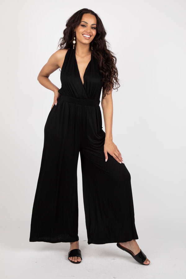 Multiway Soft Knit Wide Leg Jumpsuit