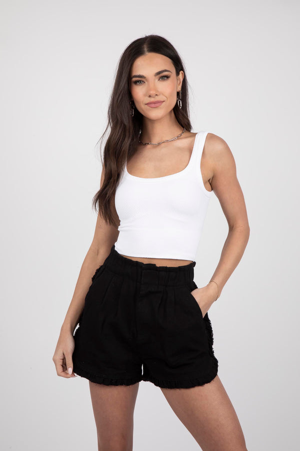 Sleeveless Seamless Round Neck Crop Top